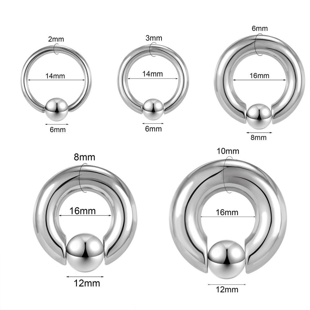 1pc Anting Tindik Telingahidung Bentuk Sepatu Kuda Bahan Stainless Steel Ukuran Besar