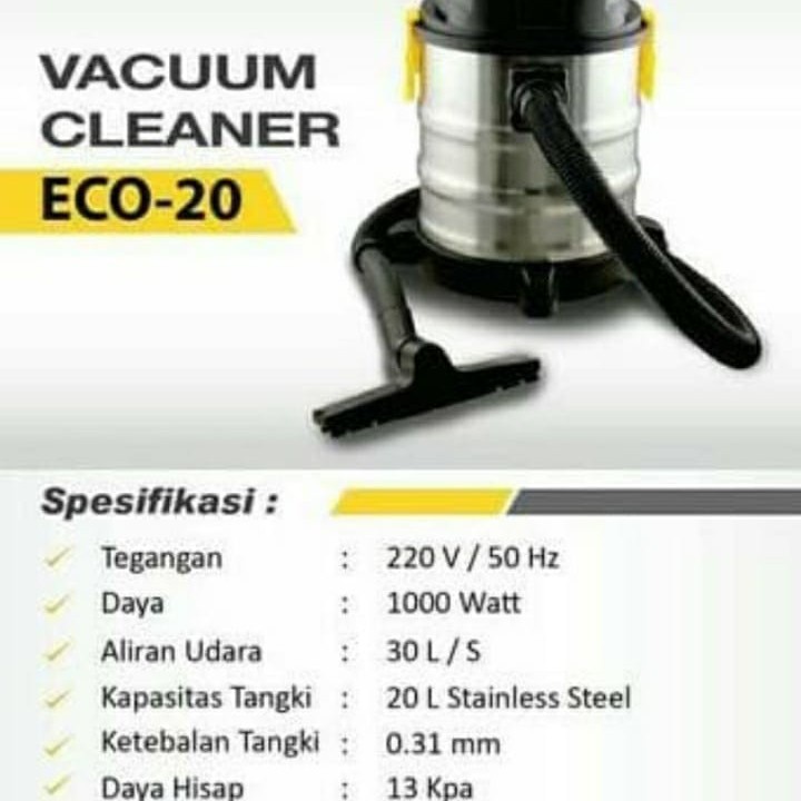 VACUUM CLEANER NLG 20 L ECO 20 NLG Original Garansi Wet n Dry
