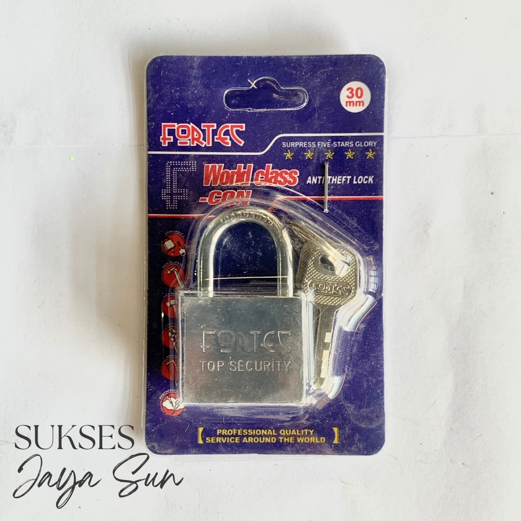 [ISTANA JAYA] Gembok Stainless Ukuran 30mm, Gembok Kecil Putih 30mm, GEMBOK PAGAR RUMAH ANTI MALING,