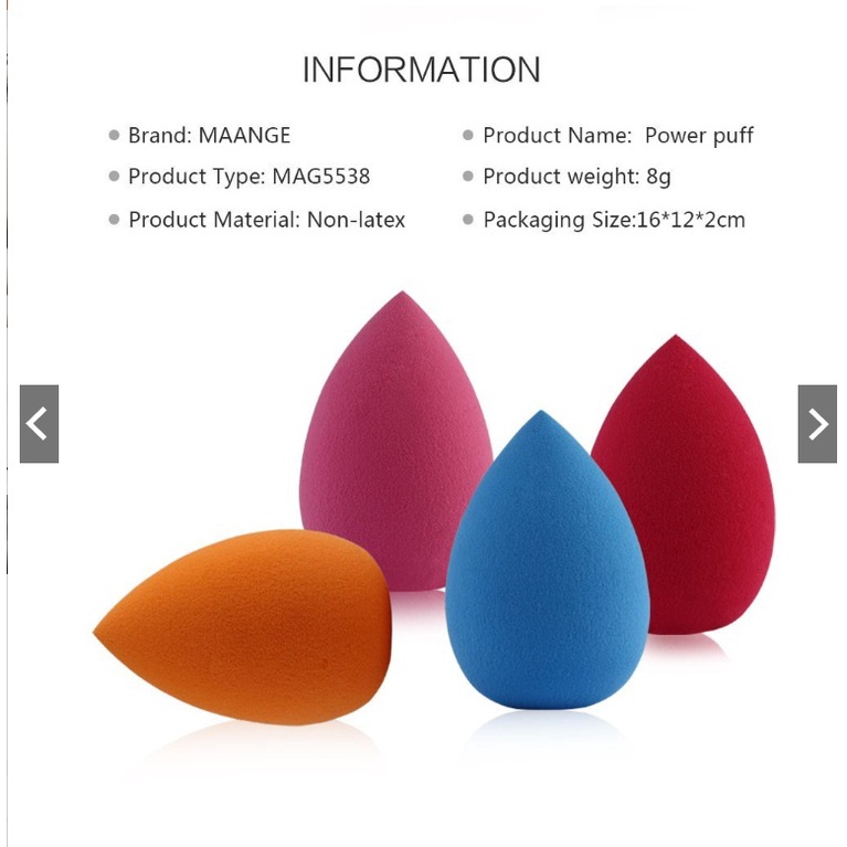 HC Beauty Blender Tear Drop Egg Spons Make Up colorfull Sponge Telur Alat Kosmetik Spons Telor