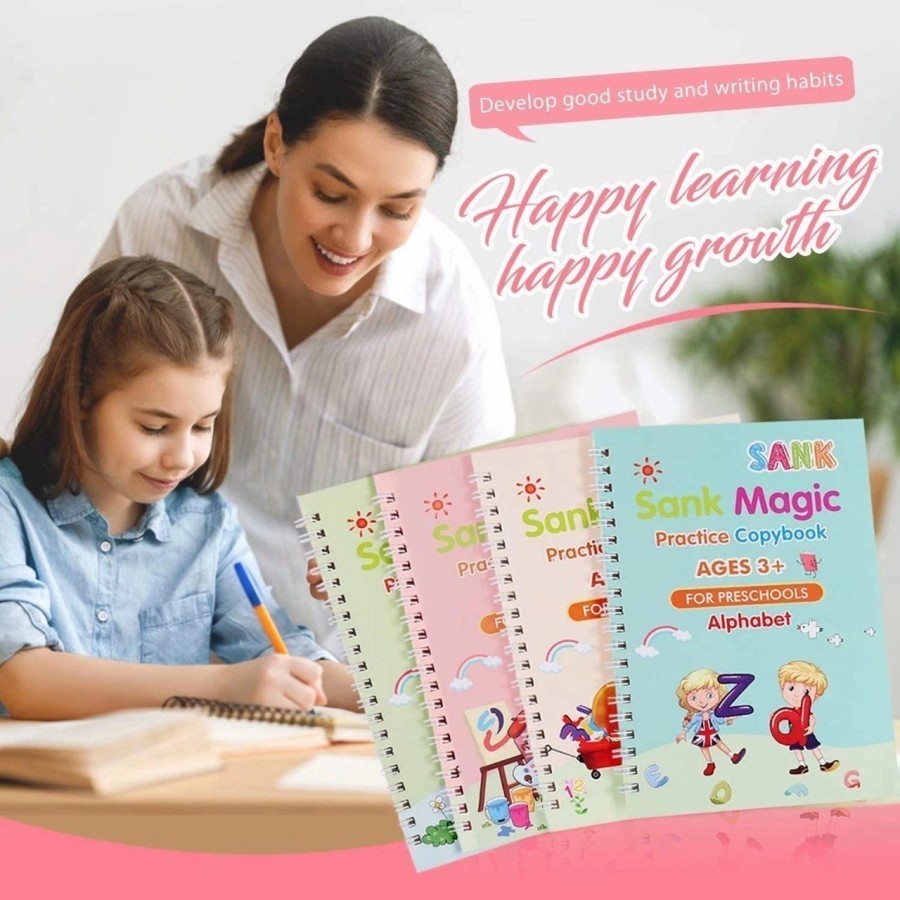 Buku Edukasi Anak Buku Sank Magic Set Anak Buku Belajar Menulis Huruf dan Angka Isi 4 Macam Buku Edukasi