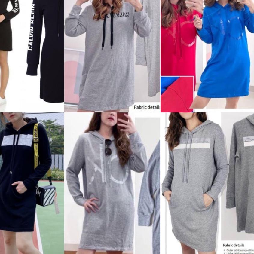 STOCK TERBATAS CK black hoodie dress original ✧ 860