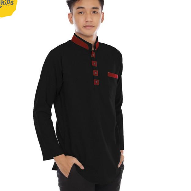 Baju koko pria lengan panjang Akhtar / baju muslim pria M L XL XXL - M, NAVY