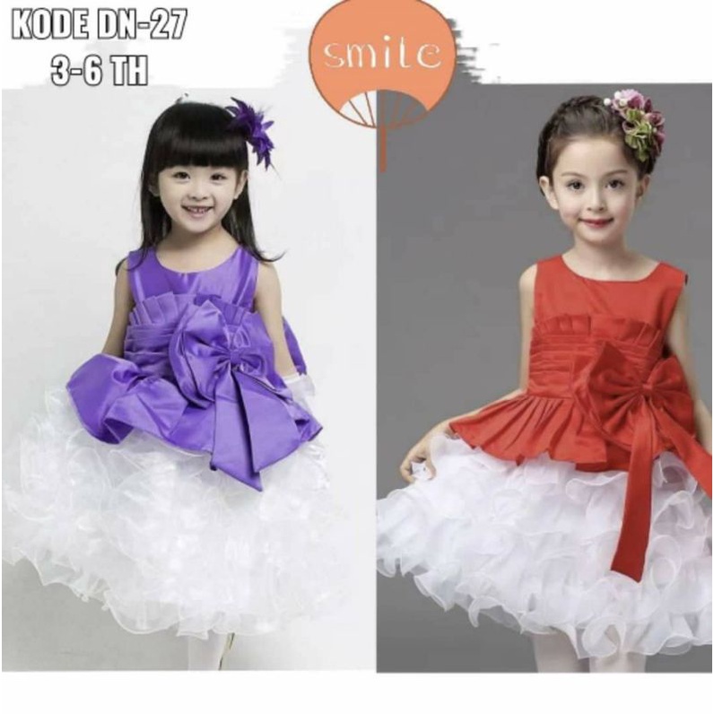 dress natal sisa biru dan orens