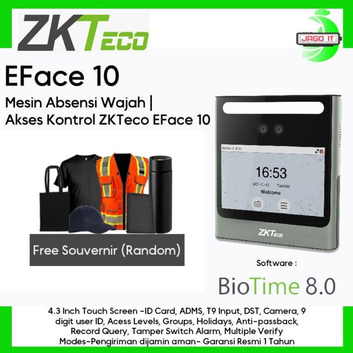 Mesin Absen Wajah dan Akses Kontrol RFID ZKTeco EFACE 10 Garansi Resmi