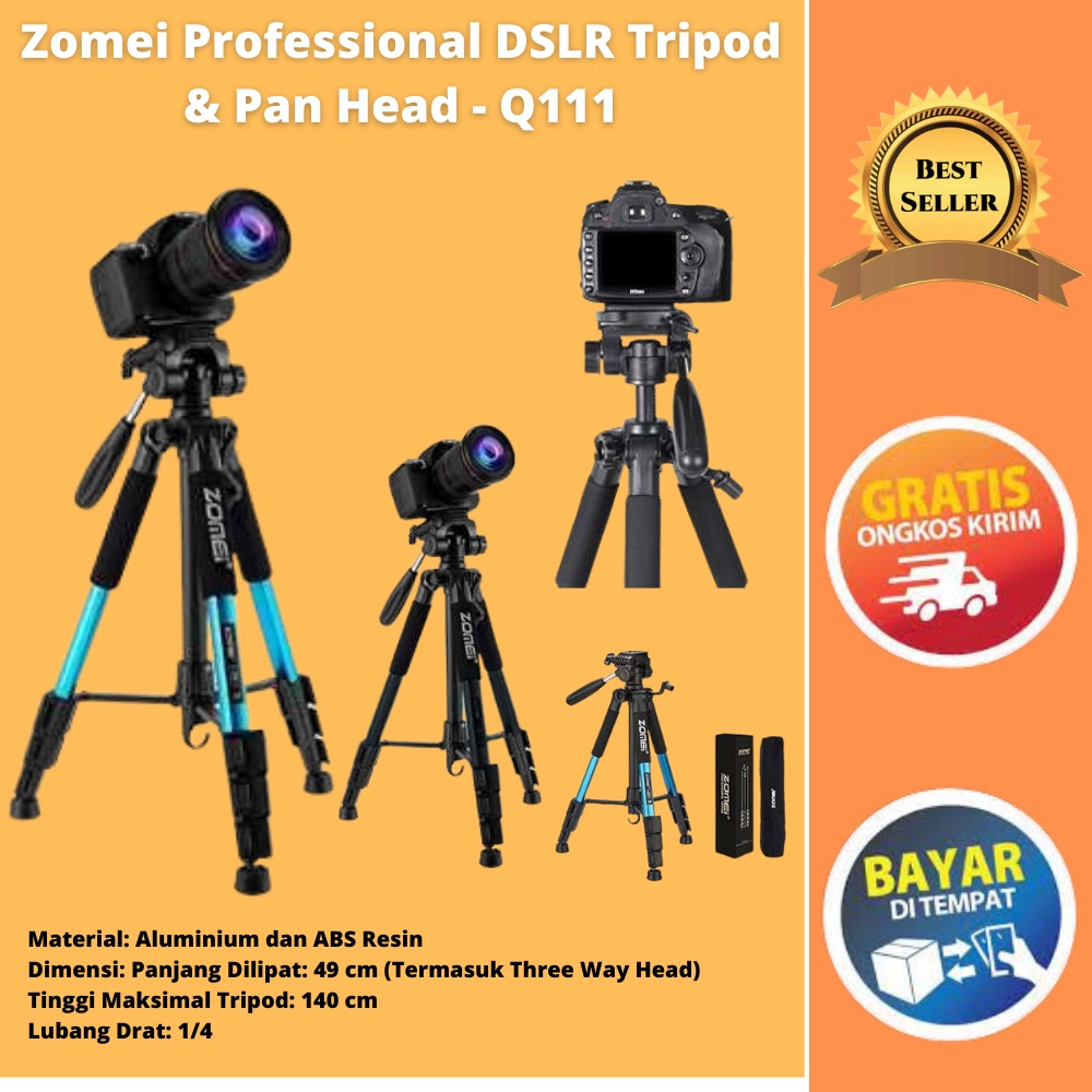 Zomei Professional DSLR Tripod & Pan Head - Q111