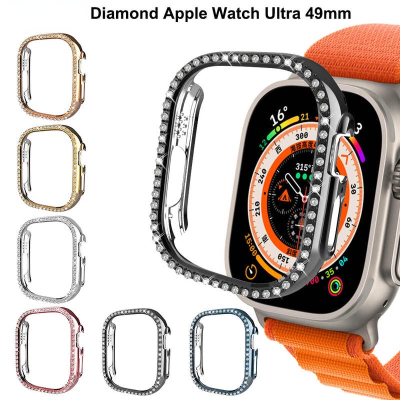 Case Bumper Pelindung Aksen Berlian Tahan Guncangan Tahan Jatuh Untuk Apple Watch Ultra 49mm Iwatch Ultra 49mm