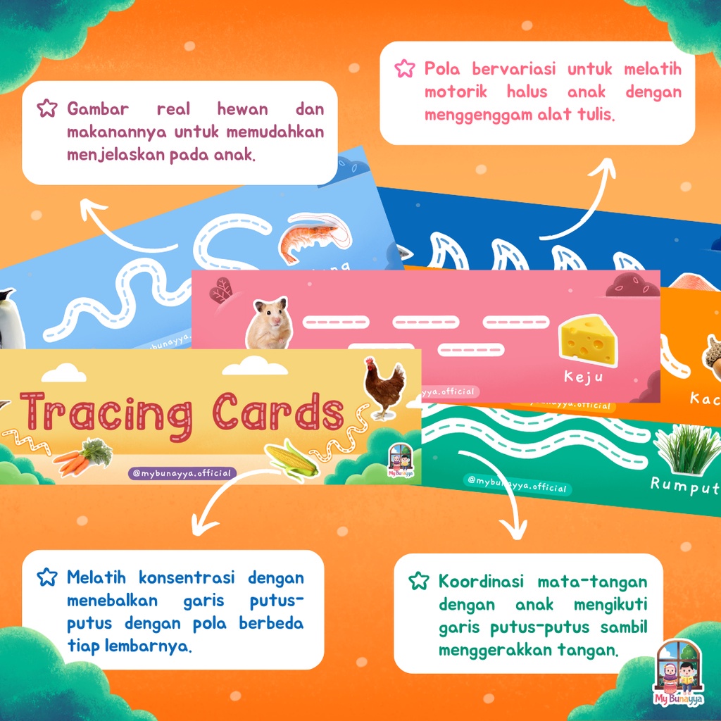 Tracing Cards - Mengenal Hewan - Mengenal Warna - Free Spidol