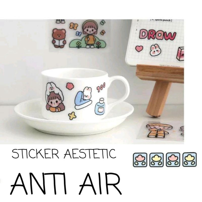 STICKER AESTETIC CUTTING KISSCUT ANTI AIR TEMPEL DI SEMUA MEDIA