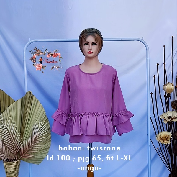 Atasan Ruffle Wanita | Blouse Wanita Cantik | Model Rempel Kekinian | Atasan Formal Look | Fashion Wanita Trendy | Baju Cewek Model Korea Blouse Rample