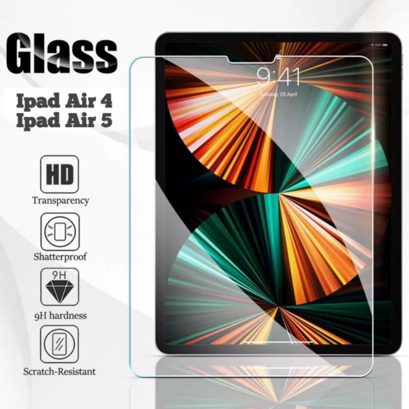 Antigores Tempered glass Ipad Air 4 2020 Air 5 2022 Screen Guard protector TG High Quality Pelindung Layar tablet tab Bening kaca Transparan