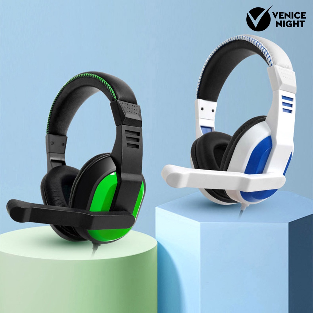 (VNEP) (Berkabel) PG-R023 Headset Gaming Profesional Stereo Soft Over-ear Headphone dengan Mikrofon untuk PC