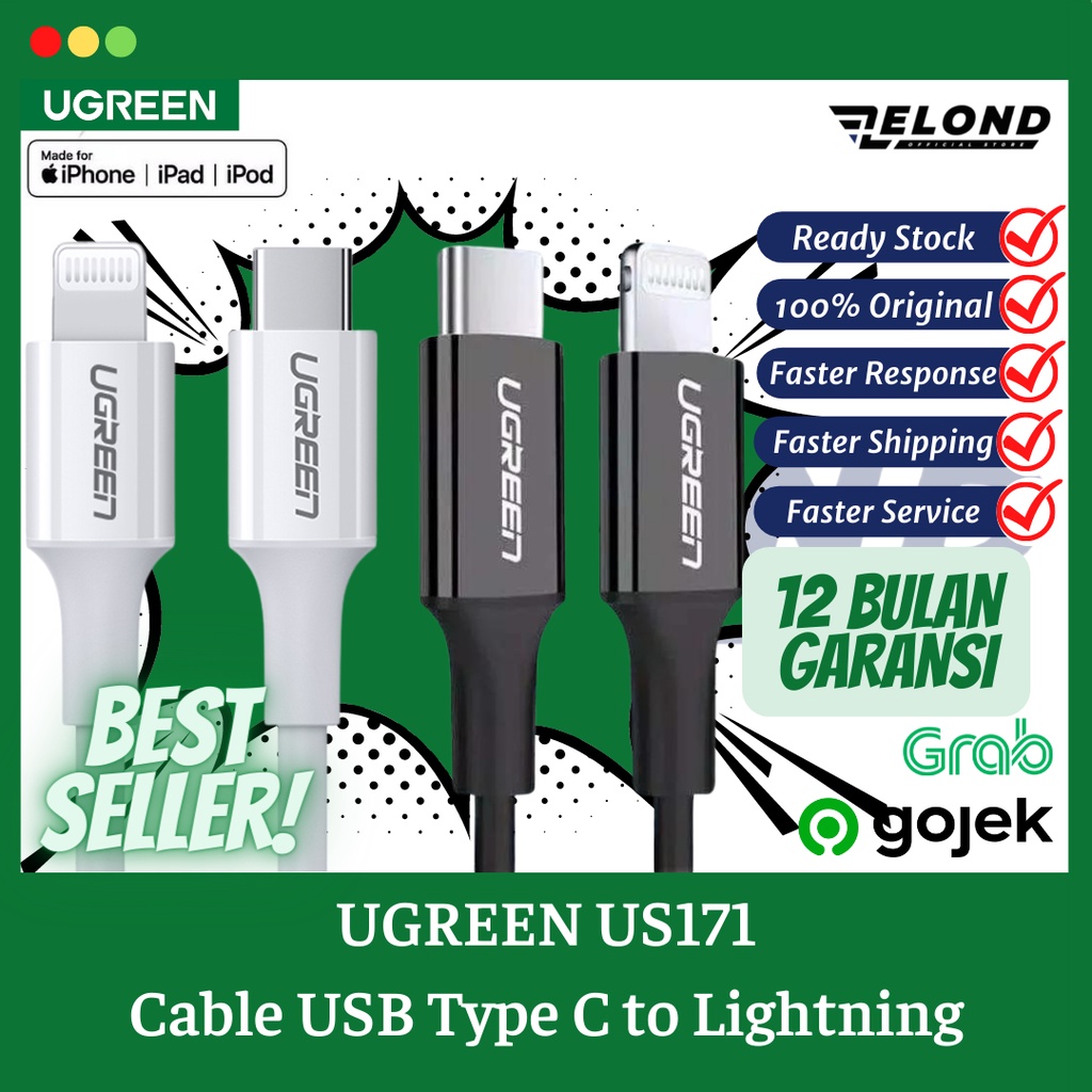 Jual Ugreen Kabel Data Iphone Lightning Ugreen Us Usb Type C To Lightning Mfi Shopee Indonesia