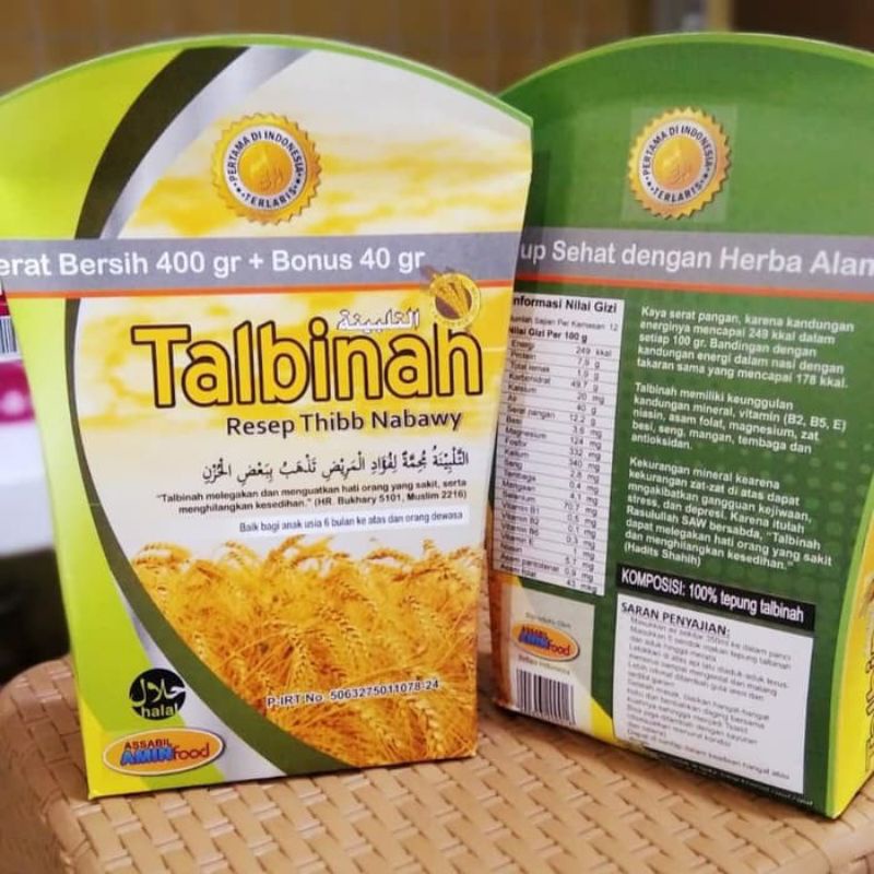 

Talbinah Tepung Gandum 400 + 40 gr Resep Thibun Nabawi Tepung Herbal Asli Original 100%