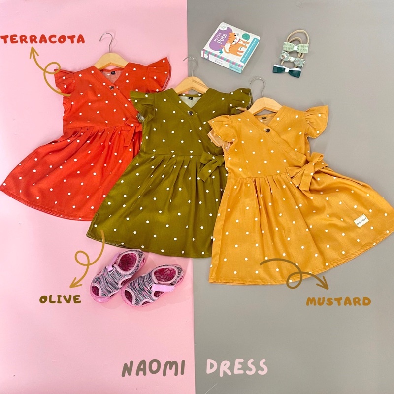 MOOSHY NAOMI DRESS Baju anak perempuan Katun rayon Premium motif lucu usia 1 2 3 4 5 6 tahun