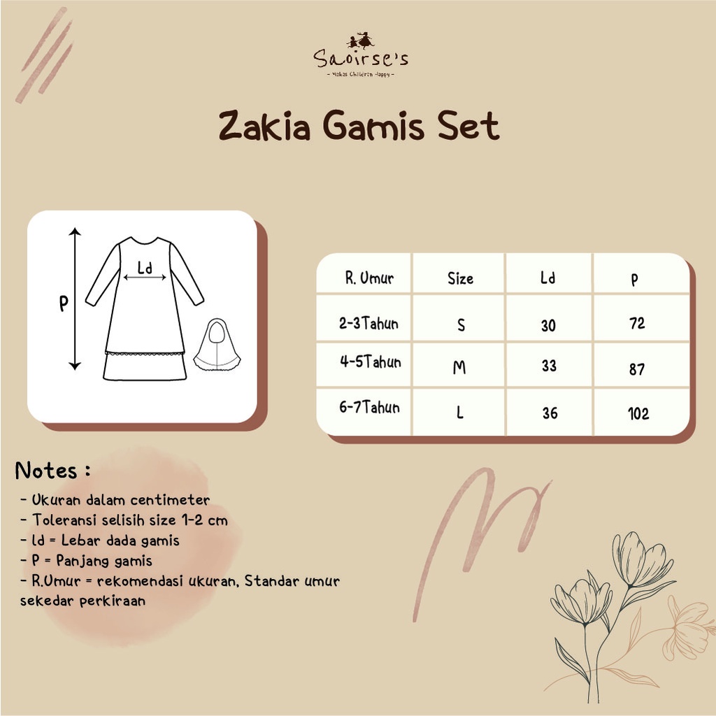 Saoirse's Zakia Gamis Set - Setelan Gamis Anak Perempuan