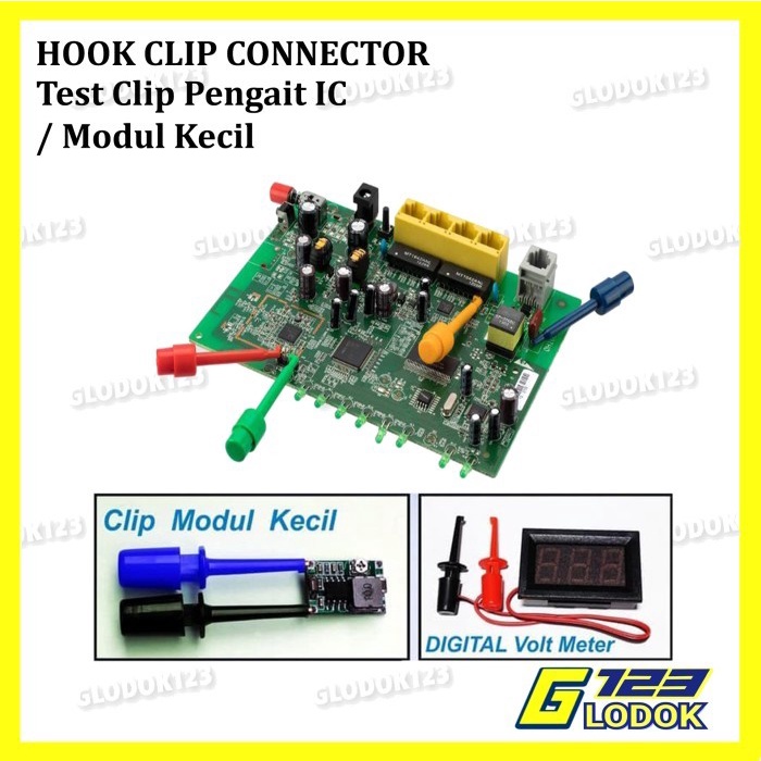 Test Clip Hook Probe Connector Klip Jepit Jepitan Pengait Kaki IC Pin