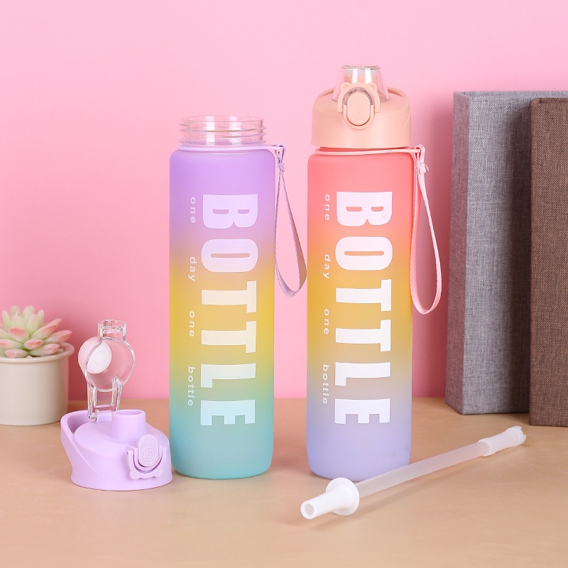 BOTOL MINUM KOREA GRADASI VIRAL MOTIVASI THUMBLER 1LITER Hx 770 FREE STIKER