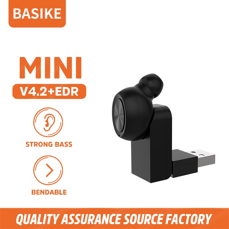 Jual BASIKE TWS Earphone Headset Bluetooth 5.1 Business Sport 8D Bass