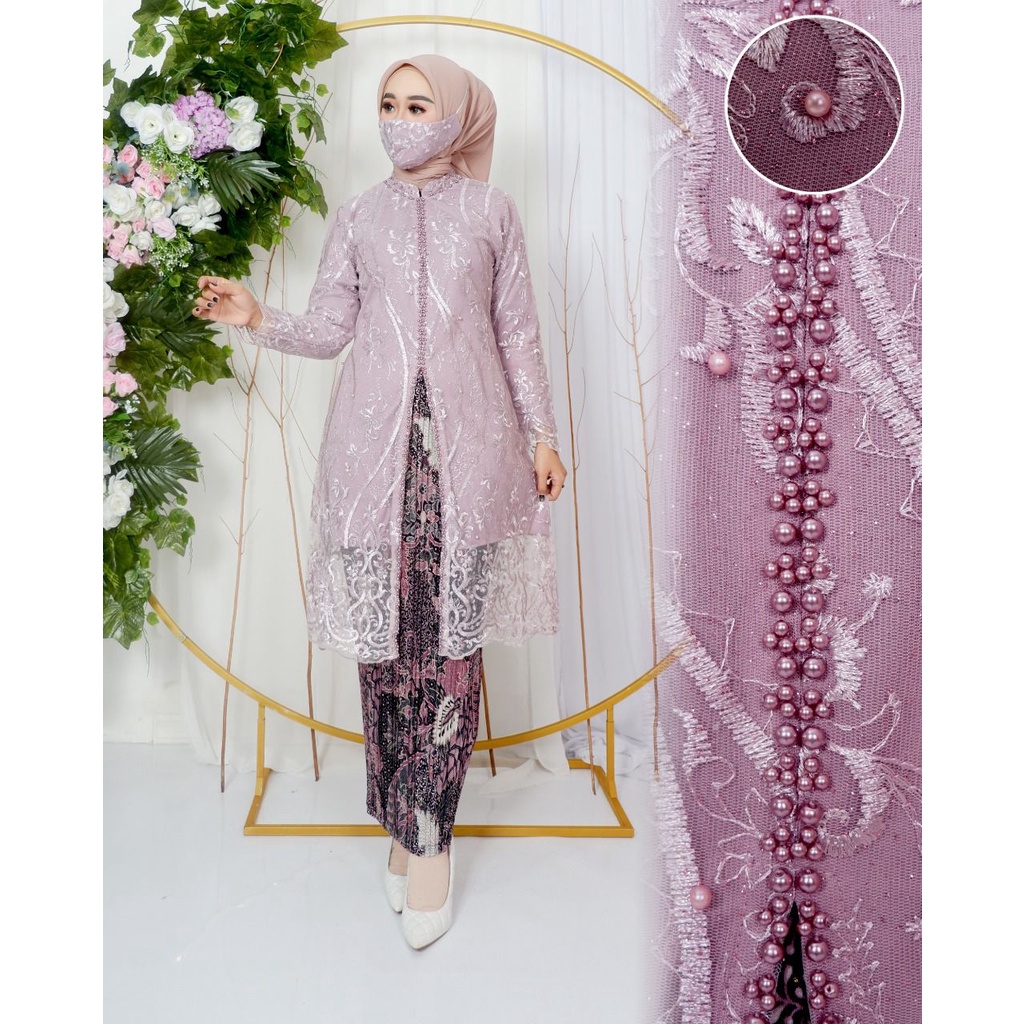 Ready Setelan Tunik Pesta Busui//Kebaya Busui Terbaru Mix Payet//Kebaya Modern Model kekinian//Kebaya Terlaris//Kebaya Brukat Jumbo//Kebaya Busui Modern/Pakaian wanita/Baju Kebaya/set kebaya/atasan kebaya