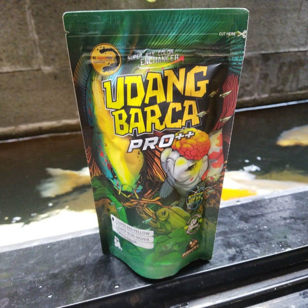 Udang PRO MULTI COLOR ALL BASIC untuk ikan < 20 cm - EL BARCA Feed - Red yellow blue booster, Faster