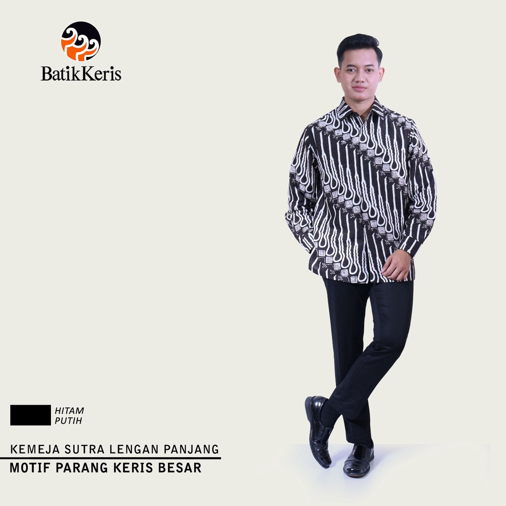 Batik Keris Kemeja Sutra Lengan Panjang Parang Keris Besar