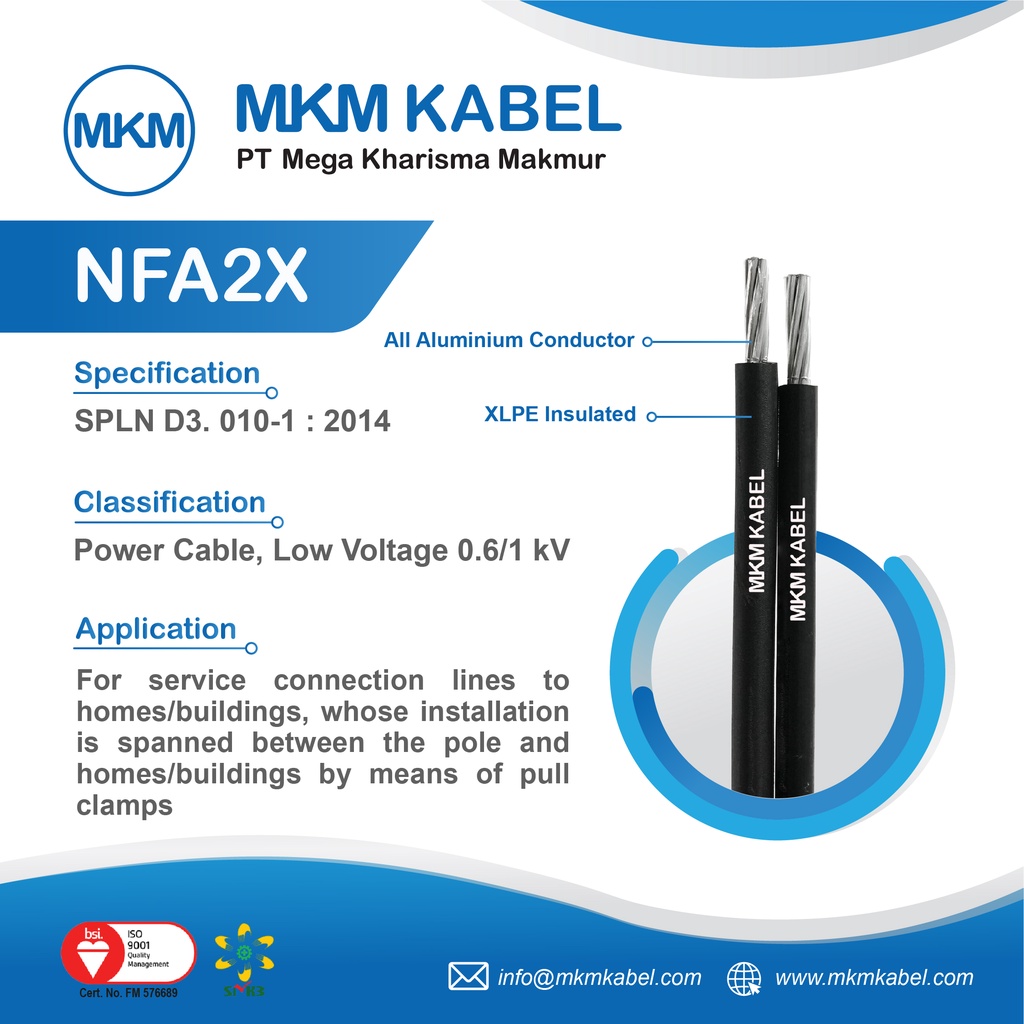 Kabel Listrik NFA2X MKM Kabel 2x16 Sqmm