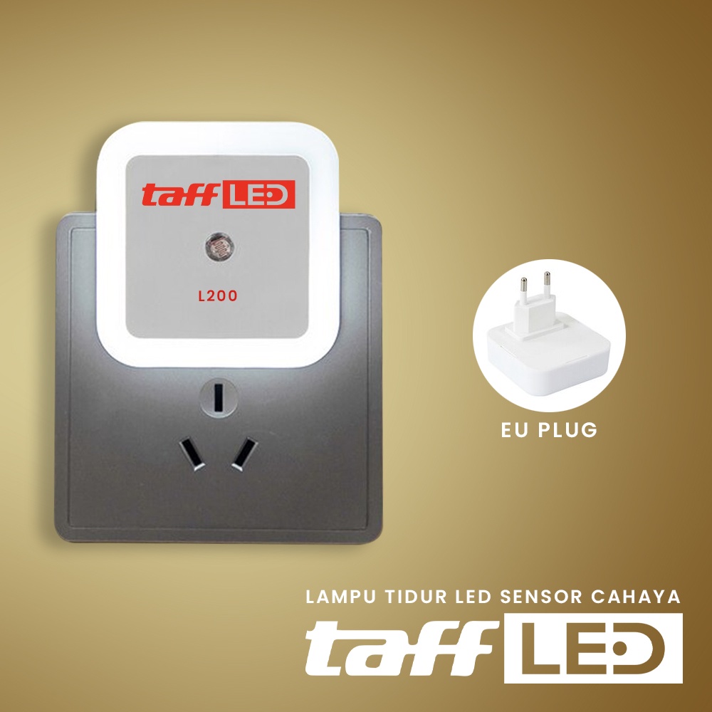 TaffLED Lampu Tidur LED Sensor Cahaya EU Plug - L200 - OMLL3OWH White