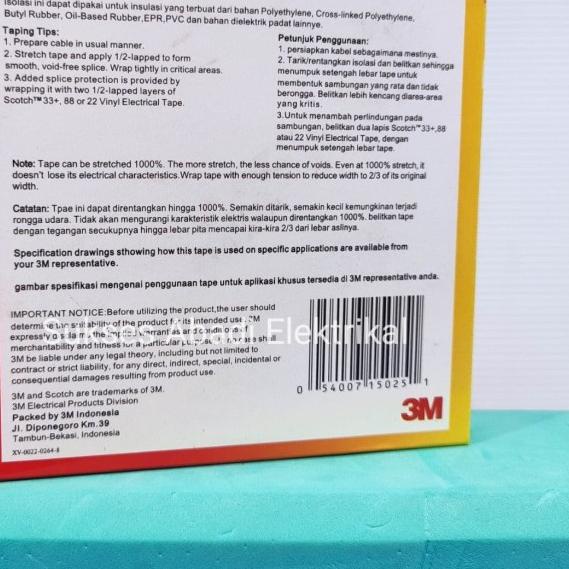 ISOLASI RUBBER KARET 3M SCOTCH 3/4"