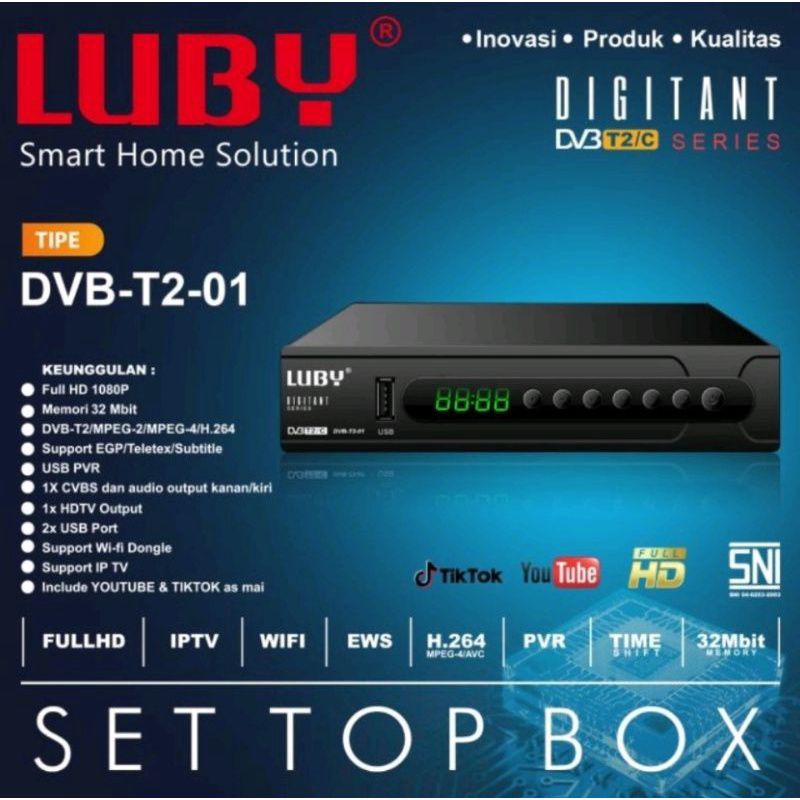 LUBY SET TOP BOX TV DIGITAL SMART HOME SOLUTIONS DVB T2-02 / T2-01