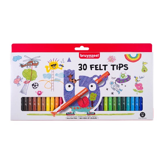 

*WASHABLE & ERASABLE* Bruynzeel Felt tip set | 30 colours