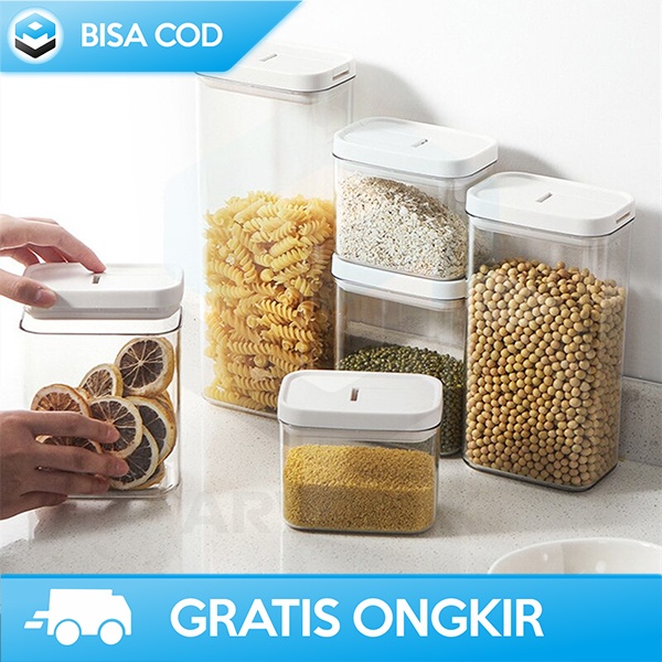 FOOD CONTAINER KOTAK PENYIMPANAN SNACK MAKANAN BUMBU 800ML CAP LOCK