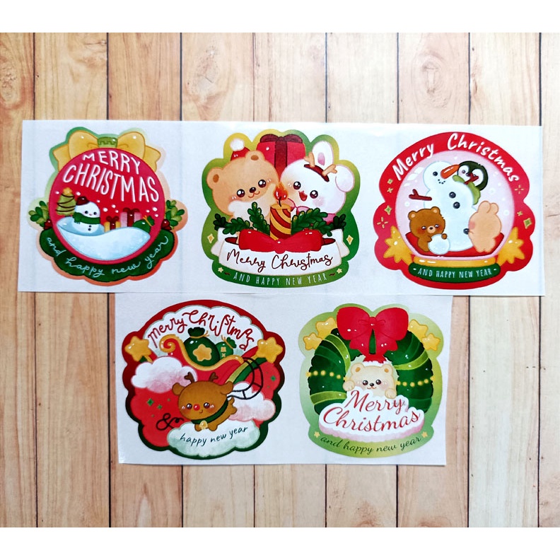 

Sticker Christmas. Stiker Natal. Souvenir. Hiasan. Kertas Tempel, Label Toples Natal Karakter