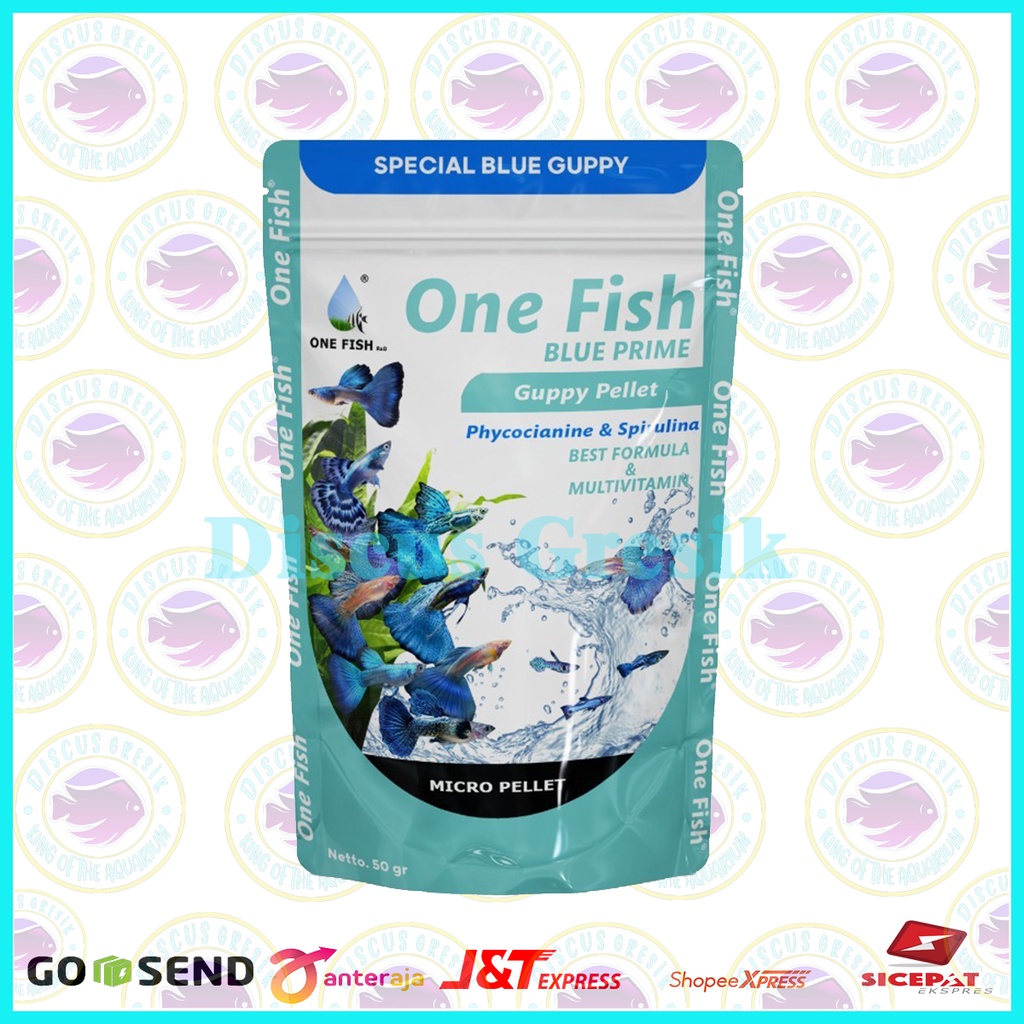 One Fish Food Spesial Blue Guppy - Makanan / Pakan / Pelet Ikan Hias Khusus Guppy Untuk Mencerahkan 