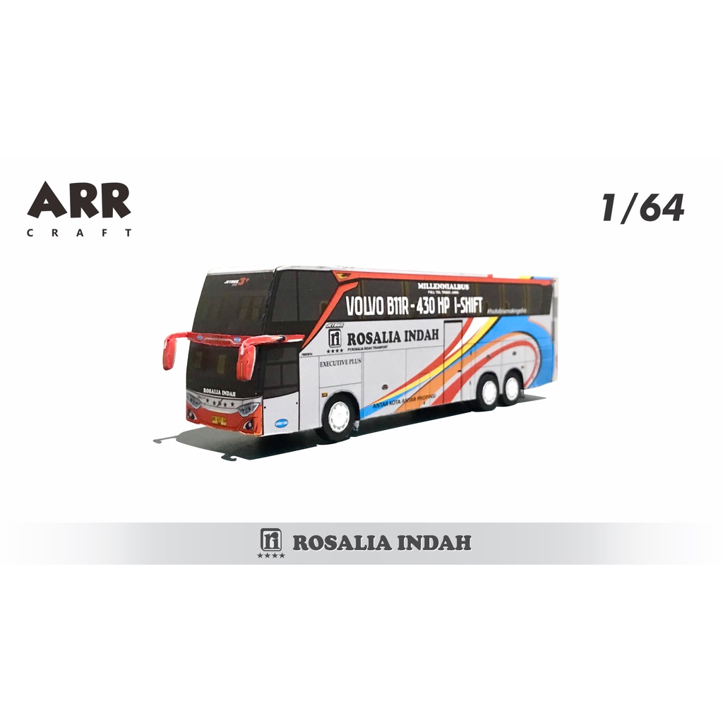 Paperbus Miniatur Bus Rosalia Indah Jetbus UHD 3+ Volvo 1/64