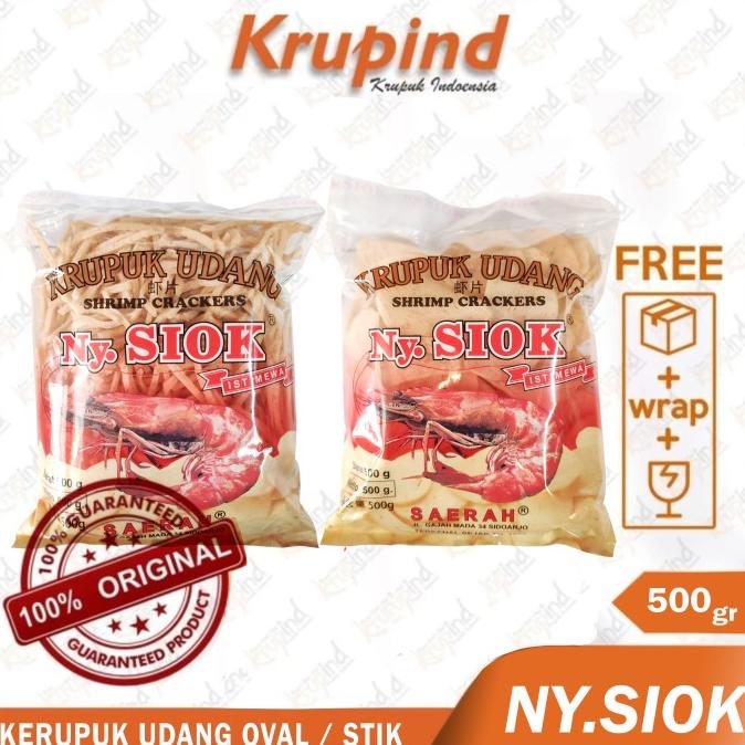 

NY SIOK - Krupuk Udang Stik / Oval 500gr - Kerupuk Siok / Nyonya Siok