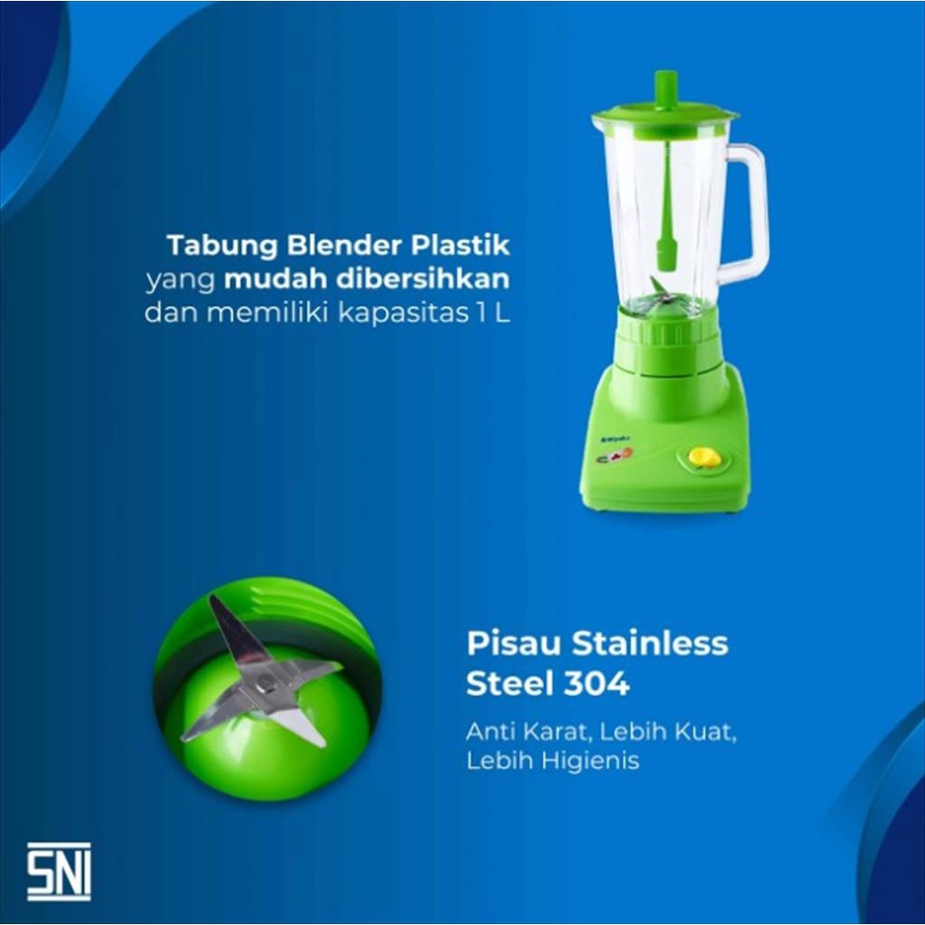 Blender Miyako Plastik 2 IN 1 Kapasitas 1 Liter BL-301PL / BL 301 PL