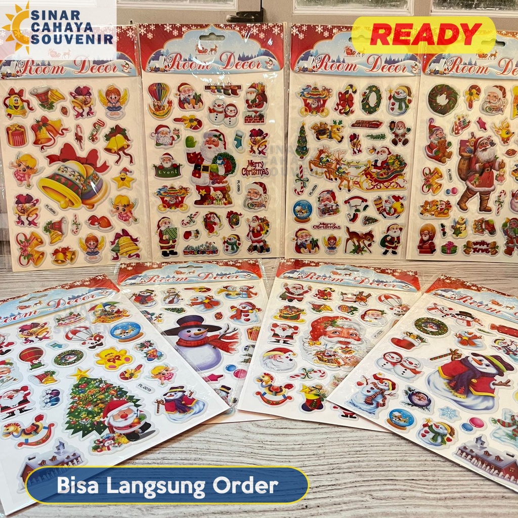 

Stiker Natal Room Decor | Sticker Tempel Santa Claus Gift Hadiah Lucu | Tempelan Sticker Anak