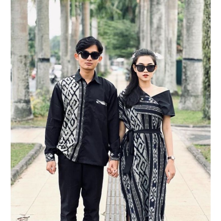 COUPLE AURORA TORAJA HITAM COUPLE BATIK TENUN - TORAJA HITAM - couple tenun - couple kondangan - cou