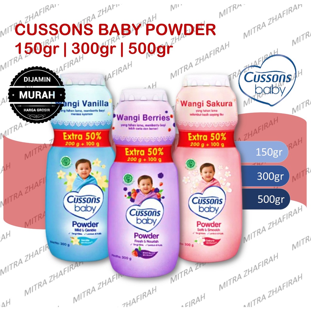 ✅MZ✅ CUSSONS Baby Powder / Bedak Bayi Cussons 150 gr, 300 gr, 500gr