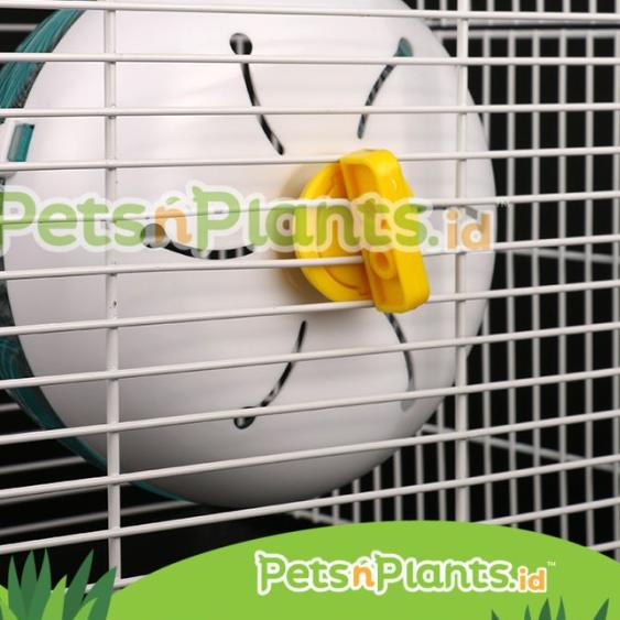 Mainan Roda Kandang Syrian Hamster - Silent Jogging Wheel Import BESAR - Biru Muda