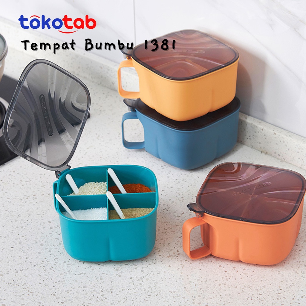 Tokotab - Tempat Wadah Bumbu Dapur Set Plastik Toples Bumbu Sendok Kotak