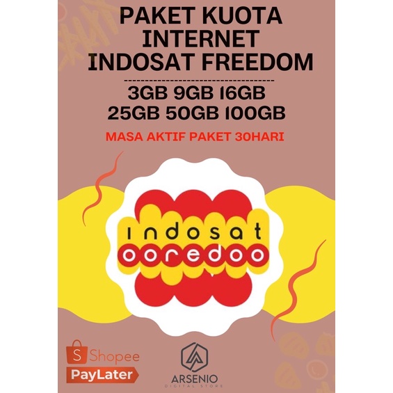 Paket Kuota INTERNET FREEDOM 30 Hari khusus Indosat