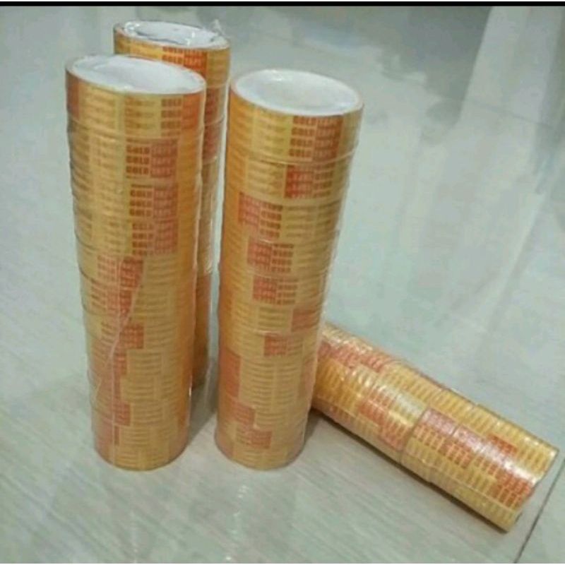 

isolasi kado gold tape isi 12 pcs bening