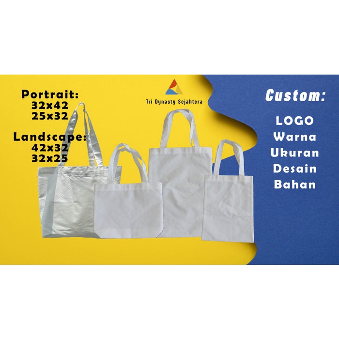 Tas Tote Bag Blacu Kanvas Kain Merchandise Souvenir Bisa Custom Polos