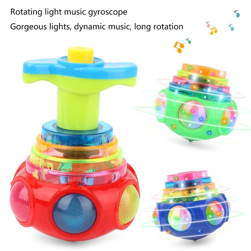 Mary Spinning Top Colorful Flash Led Light Spinning Top Lase Music Gyroscope Kid Luminous Music Gyro Anak Hadiah Natal