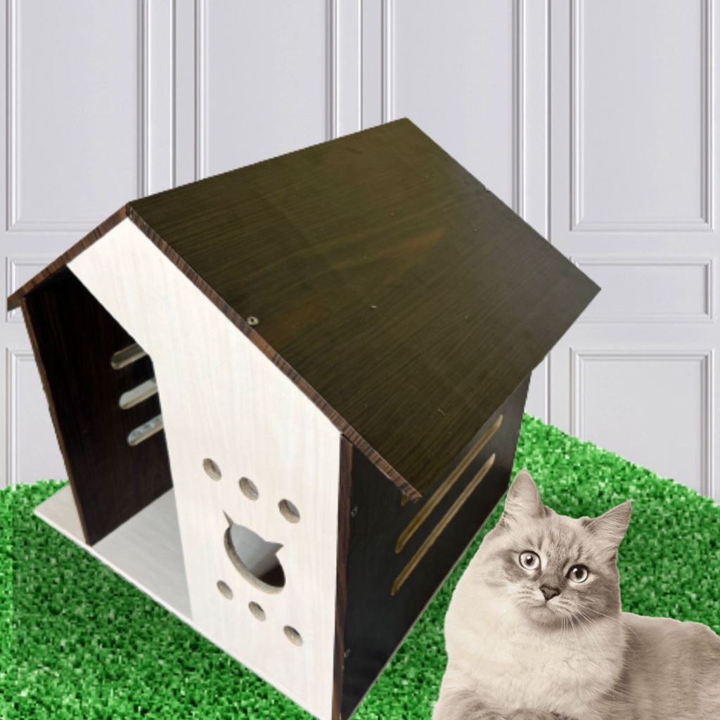 Rumah Kucing Besar dan Tebal Model Stylish Premium Quality Desain Unik Hewan Peliharaan FEFARM