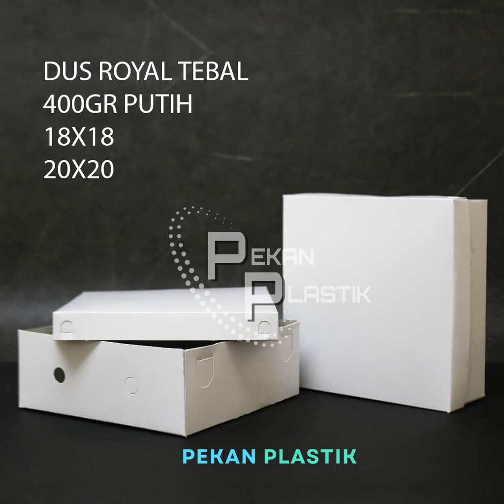 

(isi 10 set) KARDUS PUTIH POLOS TEBAL/ DUS POLOS KOTAK MAKANAN ROYAL 400GR