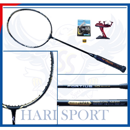 Mizuno FORTIUS 10 QUICK BLACK NEW Hendra Raket Badminton Bulutangkis