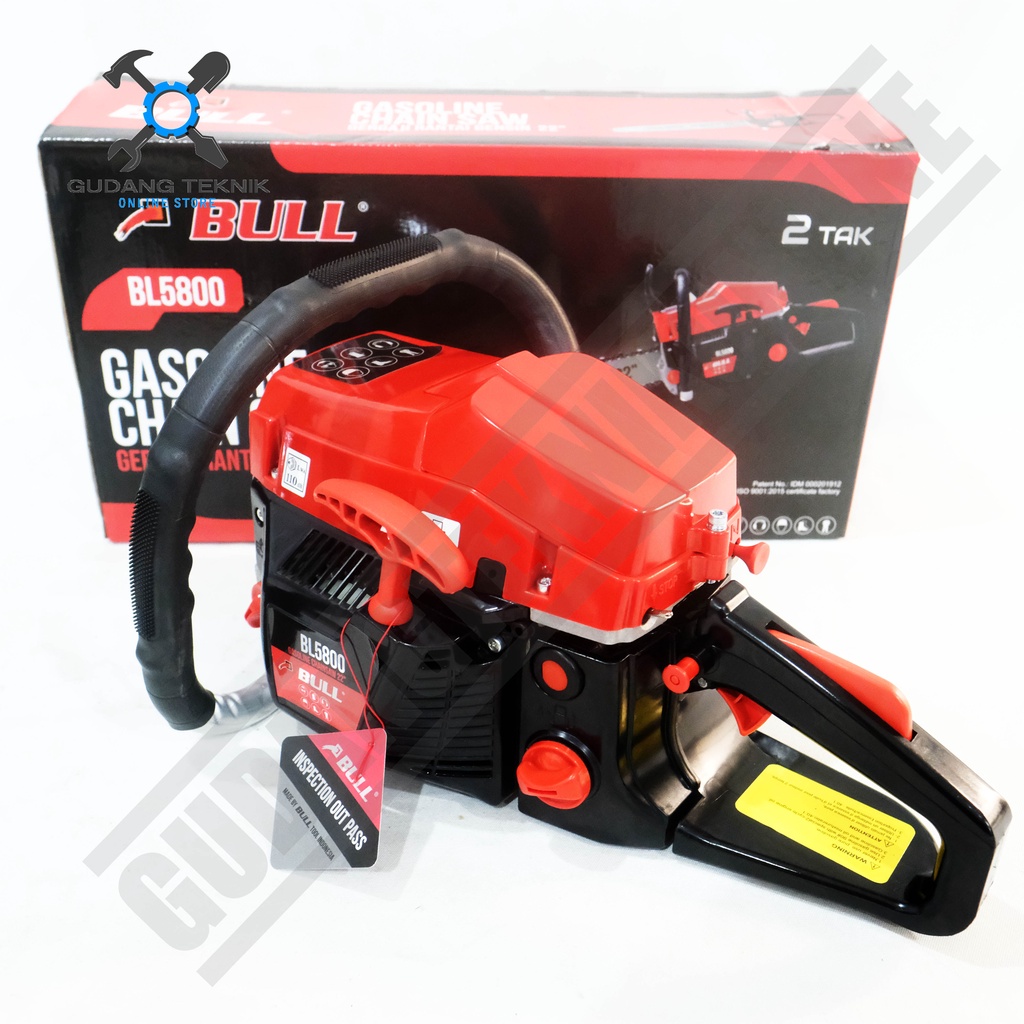 Mesin Gergaji Kayu Chainsaw 22&quot; BULL BL5800 Bar Laser / Mesin Chain Saw Pemotong Kayu 22 Inch BL 5800 BULL